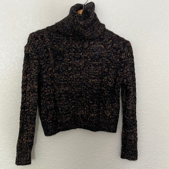 Zara Crop Knit Turtle Neck Sweater - Picture 1 of 5